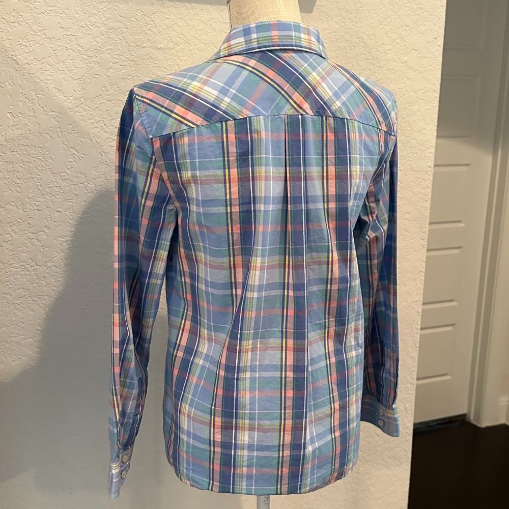 TALBOTS Women's Medium Petite Plaid Shirt - Picture 2 of 8